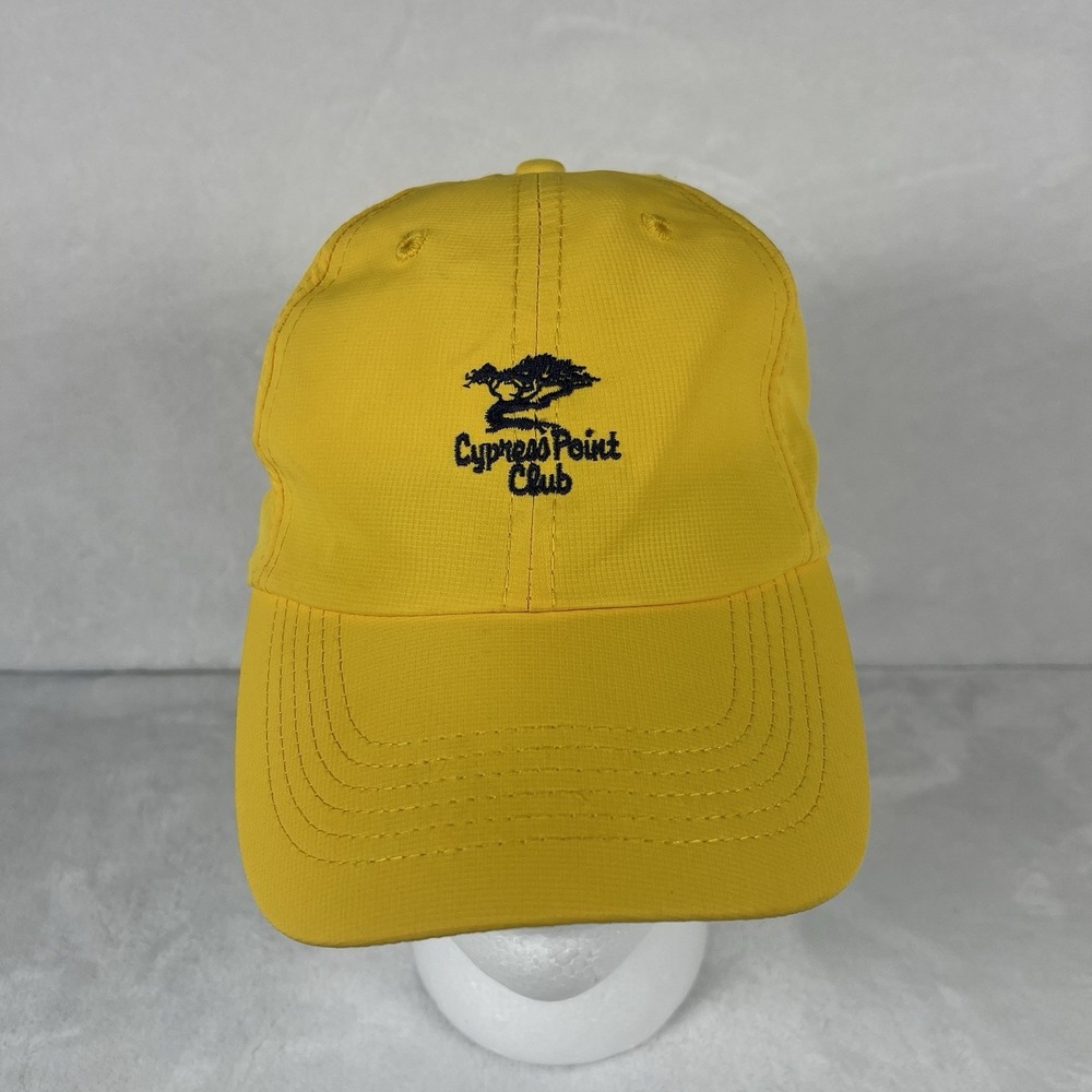 Imperial Cypress Point Club Hat Adjustable Yellow Lightweight Golf Cap Logo